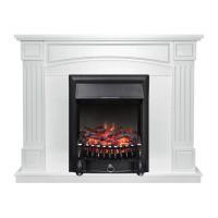 Электрокамин с классическим очагом 2D Royal Flame Boston Белый с очагом Fobos FX Brass/Black