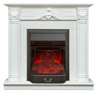 Электрокамин с классическим очагом 2D Real-Flame Stefania STD/EUG WT с очагом Fobos s Lux BL, Majestic s Lux BL