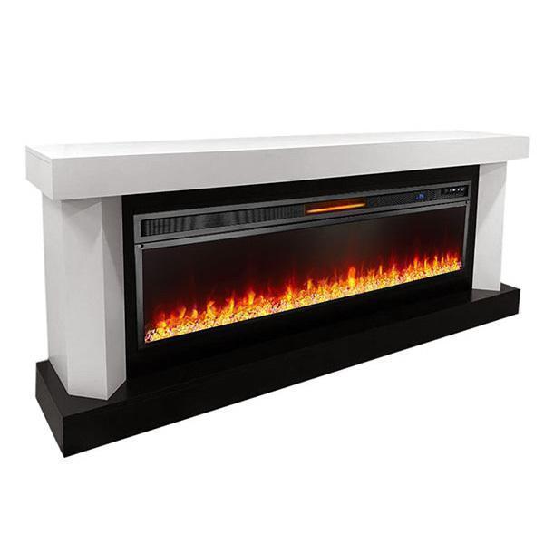 Линейный электрокамин Royal Flame Vancouver 60 (белый c черным) с очагом Vision 60 LED