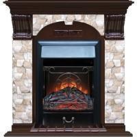 Электрокамин с классическим очагом 2D Glenrich Арочный (Magestic BL,BR) камень-Арбат/цвет-Дуб 46