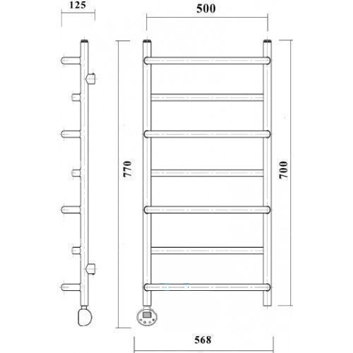 Электрический полотенцесушитель Domoterm Орфей П7 500*700 АБР EL