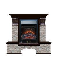 Электрокамин с классическим очагом 2D Glenrich Бостон К (Magestic BL,BR) камень-Грот цветной/цвет-Венге