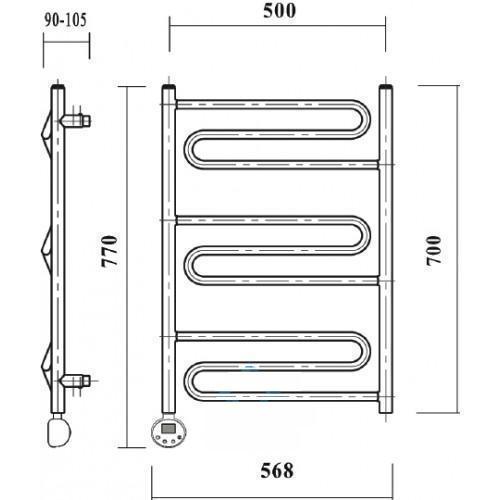 Электрический полотенцесушитель Domoterm Офелия П9 500*700 EL