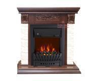 Электрокамин с классическим очагом 2D Royal Flame Luxemburg сланец бежевый темный дуб с очагом Aspen Black/Aspen Gold