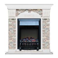 Электрокамин с классическим очагом 2D Glenrich Арочный (Fobos BL,BR) камень-Грот цветной/цвет-Белый