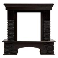 Классический портал для камина Firelight Pietra Nuovo Classic камень сланец чёрный, шпон венге