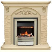 Электрокамин с классическим очагом 2D Dimplex Bern [Берн] (алебастр темная патина) с чагом Cavendish