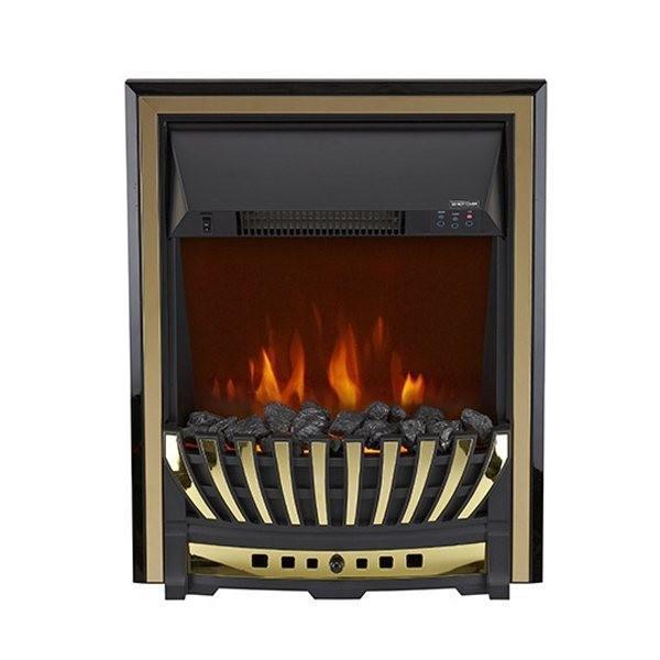 Электрокамин с классическим очагом 2D Royal Flame Langford с очагом Aspen Gold (Белый с черным)