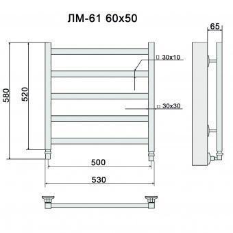Водяной полотенцесушитель Ника ЛМ-61 60/50
