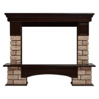 Широкий портал Firelight Forte Wood 30 камень коричневый, шпон темный дуб