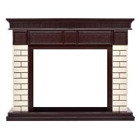 Широкий портал Firelight Bricks 25 камень бежевый, шпон темный дуб