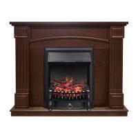 Электрокамин с классическим очагом 2D Royal Flame Boston Темный дуб с очагом Fobos FX Brass/Black