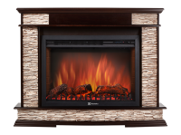 Широкий портал Firelight Scala 30 камень сланец скалистый бурый, шпон тёмный дуб