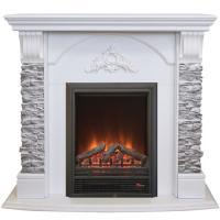 Современный камин для загородного дома Real-Flame Athena GR STD/EUG/25/24 WT с очагом Eugene