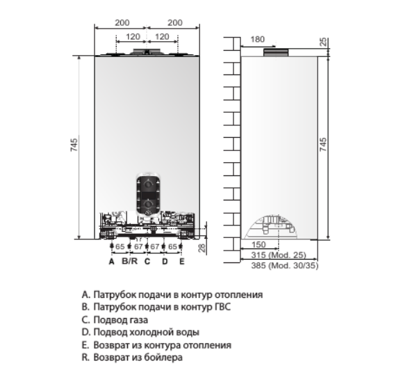 Настенный газовый котел Chaffoteaux MIRA ADVANCE SYSTEM 25