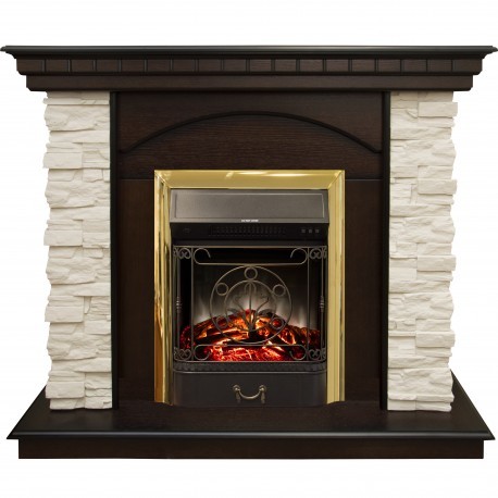 Электрокамин с классическим очагом 2D Real-Flame Elford STD/EUG AO с очагами Fobos/Majestic