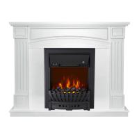 Электрокамин с классическим очагом 2D Royal Flame Boston Белый с очагом Aspen Black/Gold