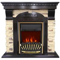 Электрокамин с классическим очагом 2D Royal Flame Dublin арочный сланец венге с очагом Aspen Gold