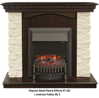Электрокамин с классическим очагом 2D Real-Flame Elford STD/EUG AO с очагами Fobos/Majestic