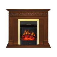 Электрокамин с классическим очагом 2D Royal Flame Valletta Орех с очагом Majestic FX Brass/Black