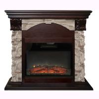 Электрокамин с широким очагом 2D Real-Flame Dublin ROCK STD/EUG/24 AO с очагом Kendal 24