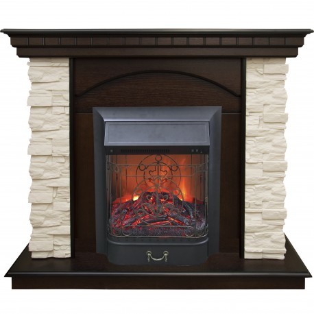 Электрокамин с классическим очагом 2D Real-Flame Elford STD/EUG AO с очагами Fobos/Majestic