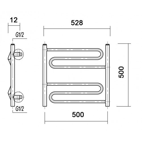 Водяной полотенцесушитель Domoterm Офелия П6 500*500 АБР