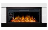 Линейный электрокамин Royal Flame Modern (белый с черным) с очагом Vision 42 LOG LED