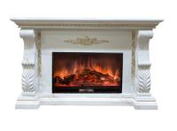 Электрокамин с классическим очагом 2D Glenrich Сенатор (Premier S86) Мрамор белый