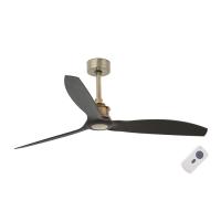 Вентилятор без подсветки Faro JUST FAN GOLD/WOOD CEILING FAN BLACK (33417)