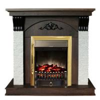 Электрокамин с классическим очагом 2D Real-Flame Corfino STD/EUG/18 NT с очагами Fobos s Lux BL/BR и Majestic s Lux BL/BR