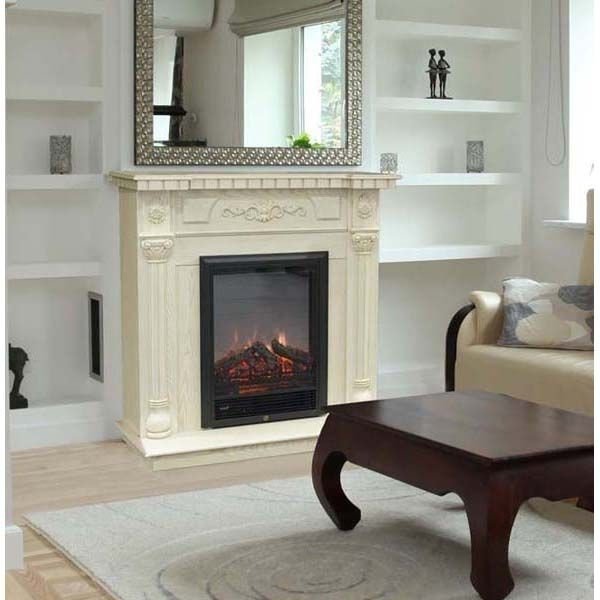 Электрокамин с классическим очагом 2D Real-Flame Dacota STD/EUG WT с очагом Eugene