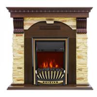 Электрокамин с классическим очагом 2D Royal Flame Dublin арочный сланец темный дуб с очагом Aspen Gold