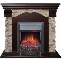 Камин для дома электрический Real-Flame Dublin ROCK STD/EUG 24 AO с очагом Fobos s Lux BL/BR, Majestic s Lux BL/BR