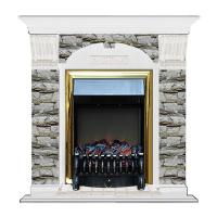 Электрокамин с классическим очагом 2D Glenrich Арочный (Fobos BL,BR) камень-Алтай/цвет-Белый