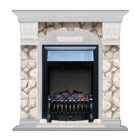 Электрокамин из камня Glenrich Арочный (Fobos BL,BR) камень-Карелия/цвет-Беленный дуб
