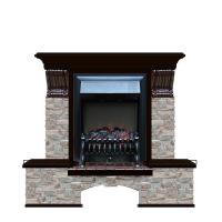 Электрокамин с классическим очагом 2D Glenrich Бостон К (Fobos BL,BR) камень-Грот цветной/цвет-Венге