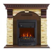 Электрокамин с классическим очагом 2D Royal Flame Dublin арочный сланец темный дуб с очагом Aspen Black