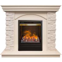 Электрокамин с классическим очагом 3D Real-Flame Elford STD/EUG/25'5/HL WT с очагом 3D Olympic