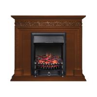 Электрокамин с классическим очагом 2D Royal Flame Valletta Орех с очагом Fobos FX Black/Brass