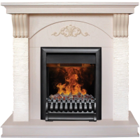 Электрокамин с классическим очагом 3D Real-Flame Corfino STD/EUG WT с очагом 3D Oregan