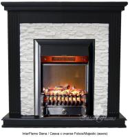 Каменный камин (портал+очаг) InterFlame Сиена сланец с очагом Fobos/Majestic
