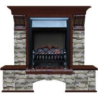 Электрокамин с классическим очагом 2D Glenrich Бостон К (Fobos BL,BR) камень-Алтай цвет-Красное дерево