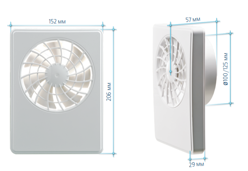 Вытяжка для ванной диаметр 100 мм Vents 100 iFan Celsius