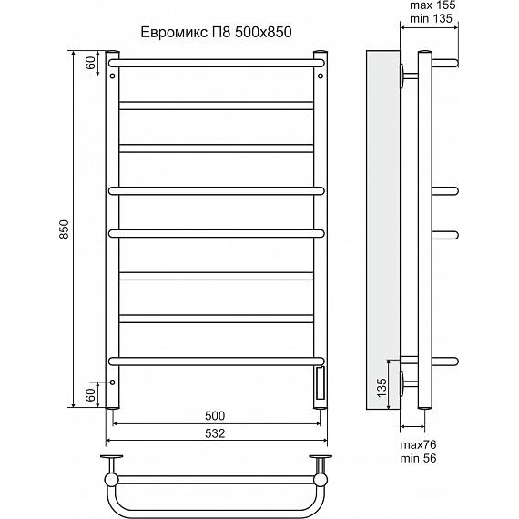 Электрический полотенцесушитель Terminus Евромикс 32/20 П8