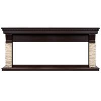 Линейный портал Firelight Michigan 60, камень молочный, шпон темный дуб