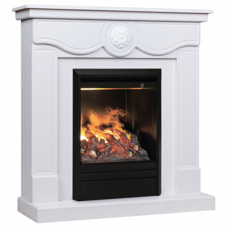 Электрокамин с классическим очагом 3D Real-Flame Aurora STD/EUG WT с очагом 3D Olympic