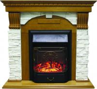 Электрокамин с классическим очагом 2D Royal Flame Dublin арочный сланец белый с очагом Majestic (Дуб)