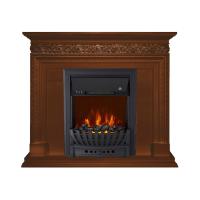 Электрокамин с классическим очагом 2D Royal Flame Valletta Орех с очагом Aspen Black/Gold