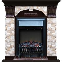 Электрокамин с классическим очагом 2D Glenrich Арочный (Fobos BL,BR) камень-Арбат/цвет-Венге